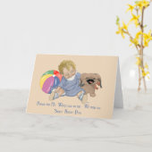 Vintage Pekingese Wenskaart Kaart (Gele Bloem)