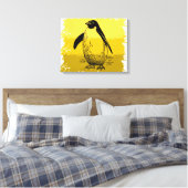 Vintage Penguin Canvas Afdruk (Insitu (Slaapkamer))