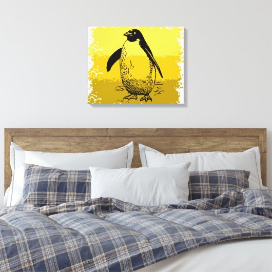 Vintage Penguin Canvas Afdruk (Insitu (Slaapkamer))