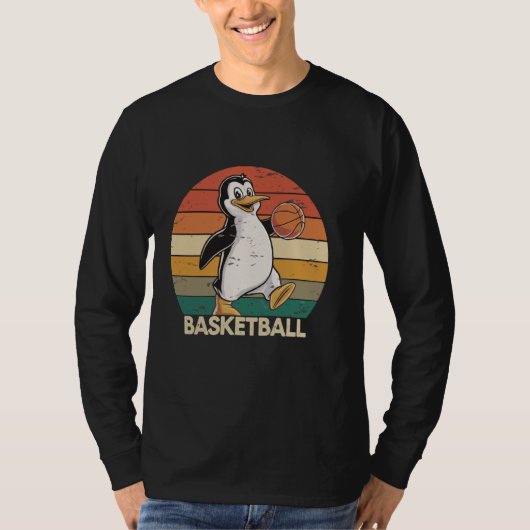 Vintage Penguin Playing Basketball Penguin lovers  T-shirt (Voorkant)