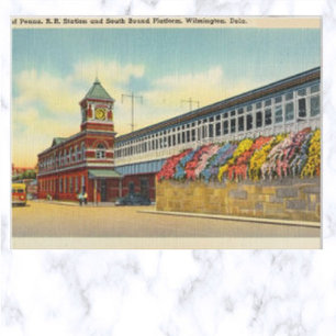 Vintage Penna RR Station Wilmington Delaware Postc Briefkaart