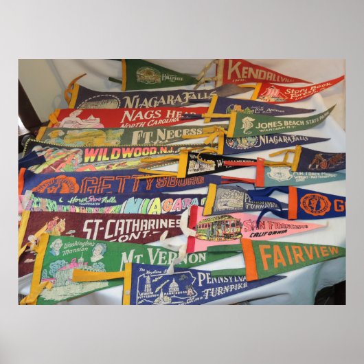 Vintage Pennants (Gettysburg, Niagra Herfsten, MEE Poster (Voorkant)