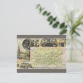 Vintage Pennsylvania Map Briefkaart (Staand voorkant)