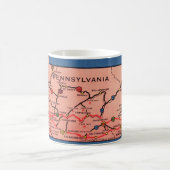 Vintage Pennsylvania Map Mug Koffiemok (Center)