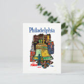 Vintage Pennsylvania Philadelphia Liberty Bell Briefkaart (Staand voorkant)