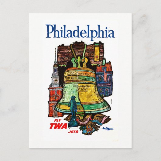 Vintage Pennsylvania Philadelphia Liberty Bell Briefkaart (Voorkant)