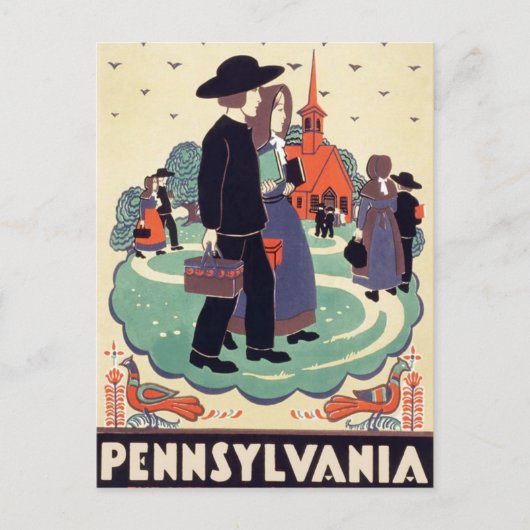 Vintage Pennsylvania Schoolhouse Briefkaart (Voorkant)