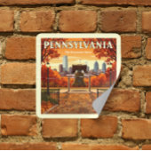 Vintage Pennsylvania Vierkante Sticker