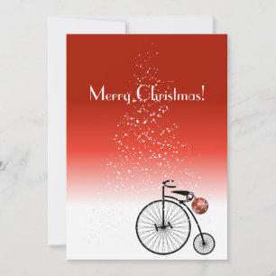 Vintage penny farthing kerstkaart