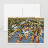 Vintage Pensacola Aerial Uitzicht Florida Briefkaart (Voorkant / Achterkant)