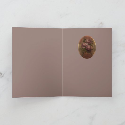 Vintage Peonies  Feestdagen Kaart (Binnen)