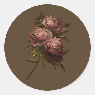 Vintage Peonies Ronde Sticker