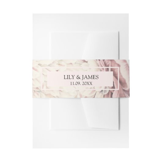 Vintage Peony Botanical Fine Art bruiloft Uitnodigingen Wikkel (Voorkant Voorbeeld)