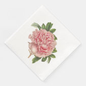 Vintage peony botanical paper diners luiers servet (Hoek)
