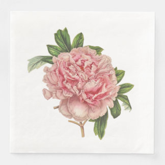 Vintage peony botanical paper diners luiers servet