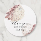 Vintage Peony botanische bruiloft Bedankjes Labels (Voorkant)