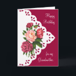 Vintage Peony Flower for Grandmother Birthday Kaart<br><div class="desc">Vintage Peony Flower for Grandma,  Grandmother Birthday</div>