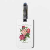 Vintage Peony Flowers Romantic Byron Poem Bagagelabel (Achterkant verticaal)