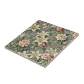Vintage Peony Lily Floral Pattern Tegeltje (Zijkant)