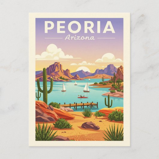 Vintage Peoria Arizona Briefkaart (Voorkant)