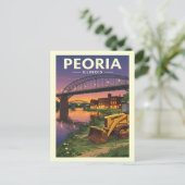 Vintage Peoria Illinois Briefkaart (Staand voorkant)