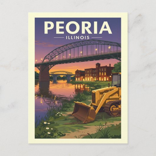 Vintage Peoria Illinois Briefkaart (Voorkant)