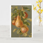 Vintage - peren op de boom, kaart (Gele Bloem)