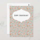 Vintage Perfect Roze & Perzikrozen Briefkaart (Voorkant / Achterkant)