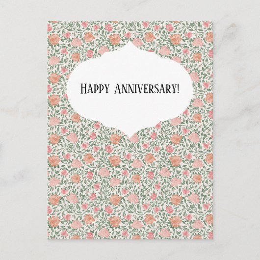 Vintage Perfect Roze & Perzikrozen Briefkaart (Voorkant)