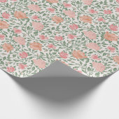 Vintage Perfect Roze & Perzikrozen Cadeaupapier (Hoek)