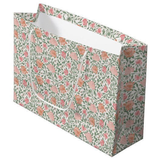 Vintage Perfect Roze & Perzikrozen Groot Cadeauzakje (Voorkant Gekanteld)