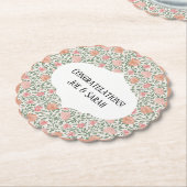 Vintage Perfect Roze & Perzikrozen Kartonnen Onderzetters (Gekanteld)