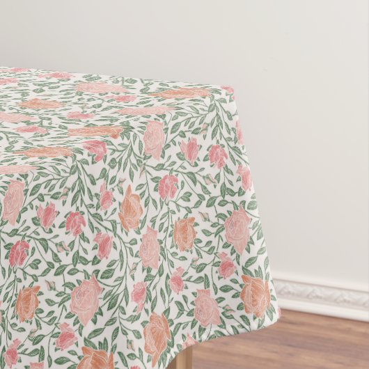 Vintage Perfect Roze & Perzikrozen Tafelkleed (Voorbeeld)