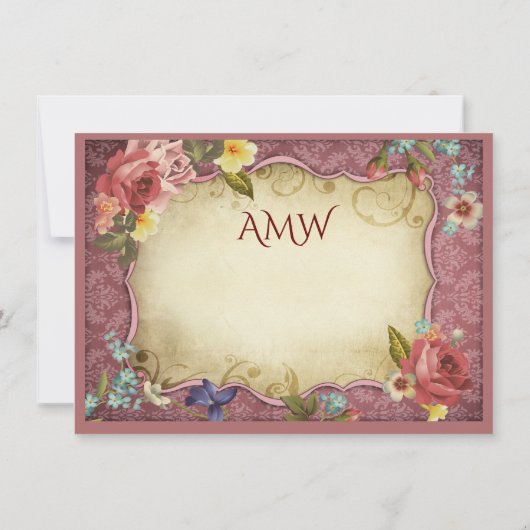 Vintage perkament afdruk bedankt kaart (Achterkant)