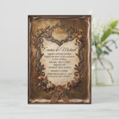 Vintage Perkament Bronzen Bloemmotief Rustieke Her Kaart (Staand voorkant)