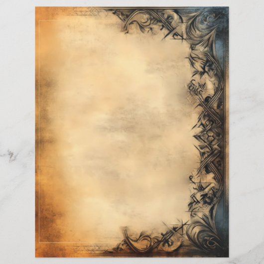 Vintage perkamenten papier met sierrand (Achterkant)