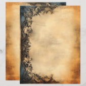 Vintage perkamenten papier met sierrand (Voorkant / Achterkant)