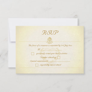 Vintage Perkamentpapier Stijl RSVP Antwoordkaarten Kaartje