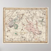 Vintage Perseus and Andromeda Constellations Map  Poster (Voorkant)