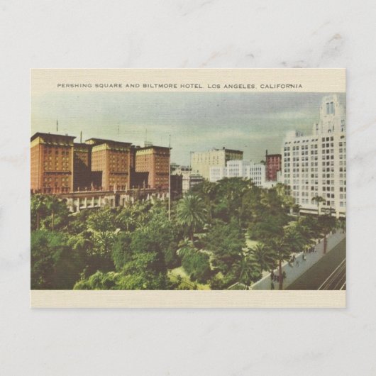 Vintage Pershing Square Los Angeles Briefkaart (Voorkant)