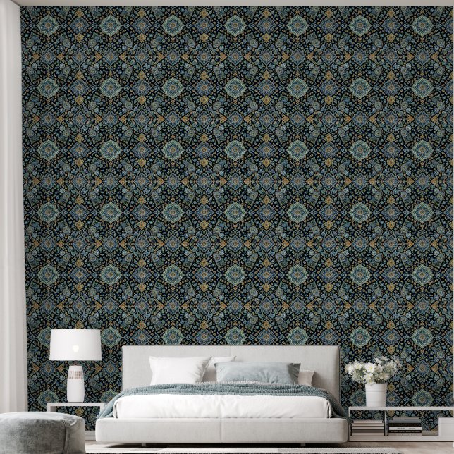 Vintage Persian Medallion Pattern Wallpaper Behang (Slaapkamer)