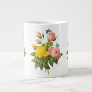 Vintage Persian Yellow Rose Tea Roses door Redoute Grote Koffiekop