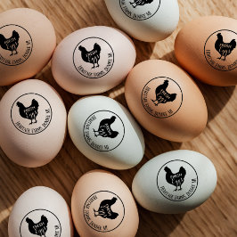 Vintage Personalized Rustic Farmhouse Egg Stamp  Rubberstempel