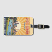 Vintage Perth Australië, Retro Zonneschijn & Lands Bagagelabel (Voorkant (horizontaal))