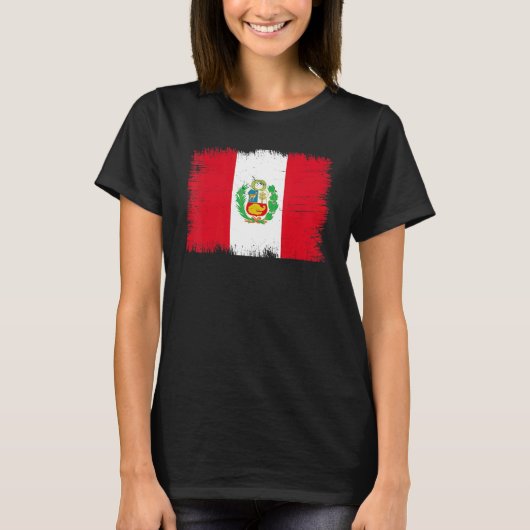 Vintage Peru Flag Peruvian Independence Day T-shirt (Voorkant)