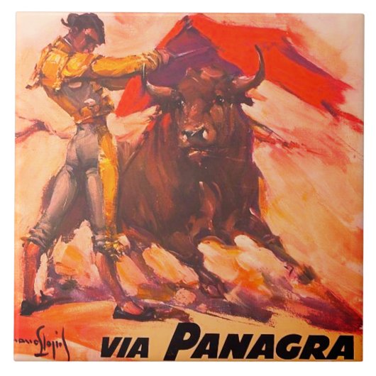 Vintage Peru-keramische Tegel Tegeltje (Voorkant)