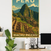 Vintage Peru Machu Picchu Poster (Thuiskantoor)