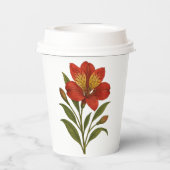 Vintage Peruvian lily Papieren Bekers (Achterkant)