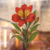 Vintage Peruvian Lily Raamsticker (Vel 2)