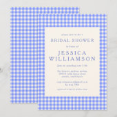 Vintage Perwinkle Gingham Pset Vrijgezellenfeest Kaart (Voorkant / Achterkant)